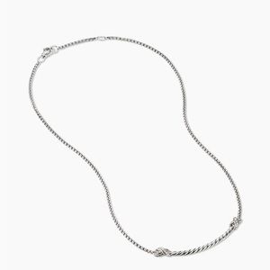 David Yurman Petite X Bar Smile Pendant Necklace w/DIAMONDS